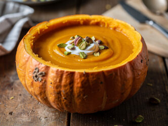 Pompoensoep met pistachenoten