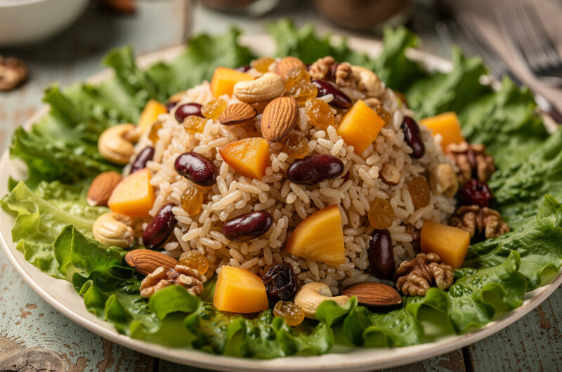 Rijstsalade met noten