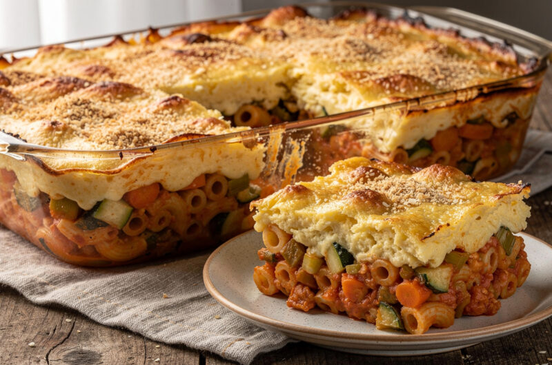Vegetarische Griekse macaroni
