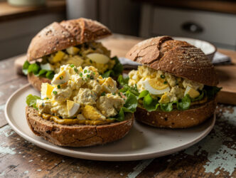 Volkorenbroodjes met eiersalade