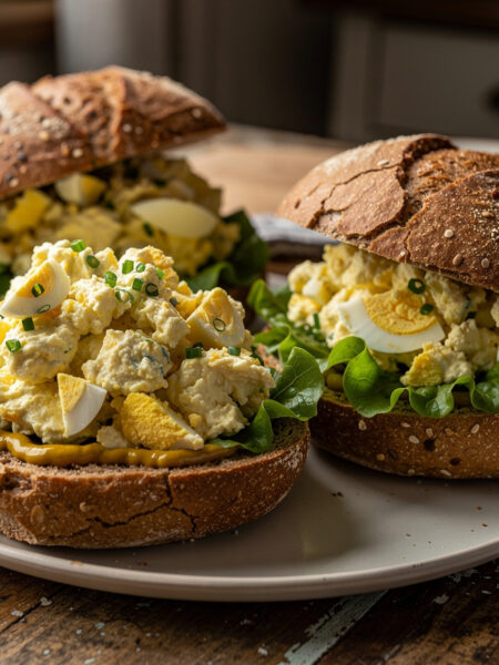 Volkorenbroodjes met eiersalade