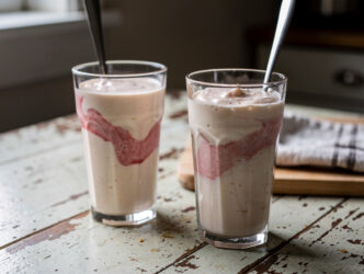 Yoghurtshake met peer en banaan