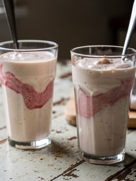 Yoghurtshake met peer en banaan