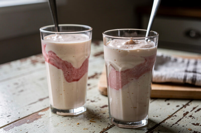 Yoghurtshake met peer en banaan