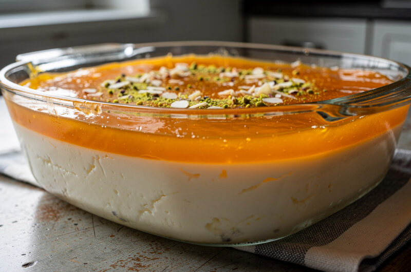 Balouza melkpudding met sinaasappelgelei