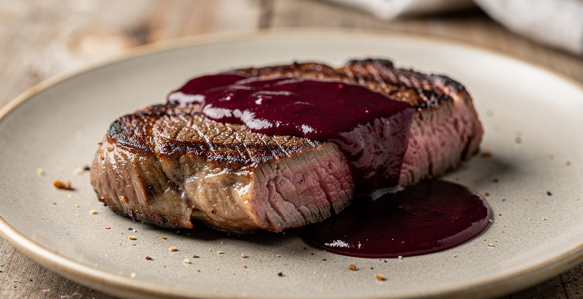 Biefstuk met cranberry-portsaus