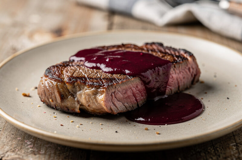 Biefstuk met cranberry-portsaus