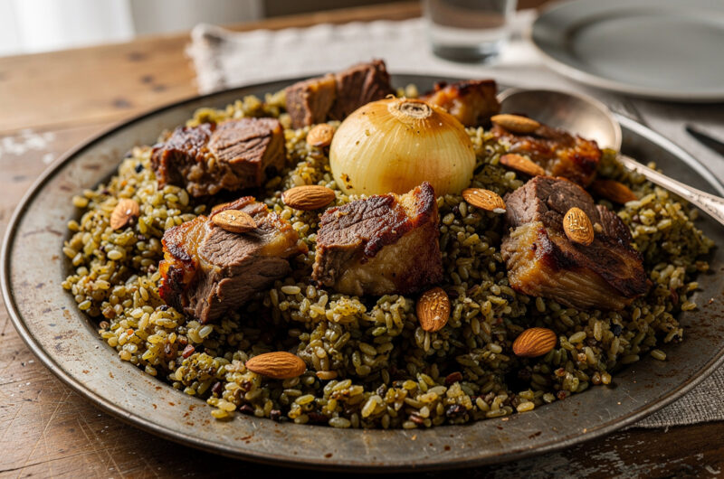 Freekeh met lamsvlees en amandelen