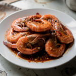Gamba's in pikante saus