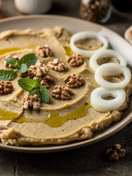 Kibbeh van aardappel met walnoot