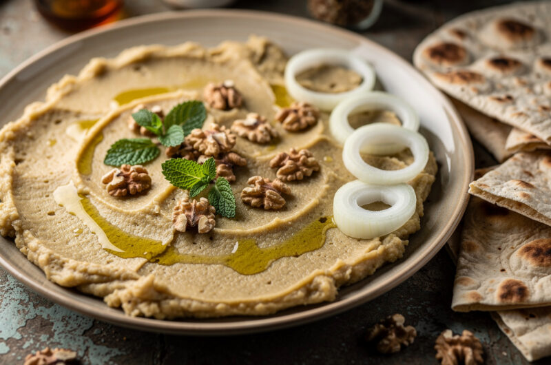 Kibbeh van aardappel met walnoot