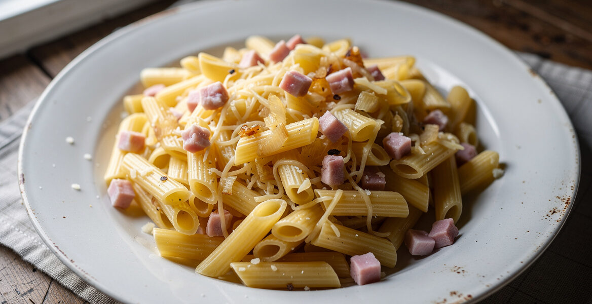 Macaroni met ham en kaas