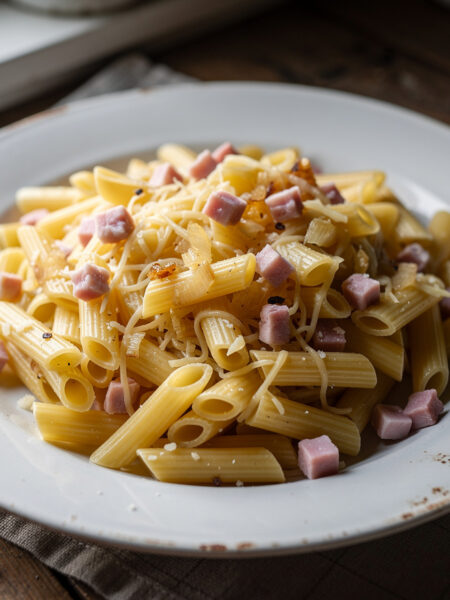Macaroni met ham en kaas