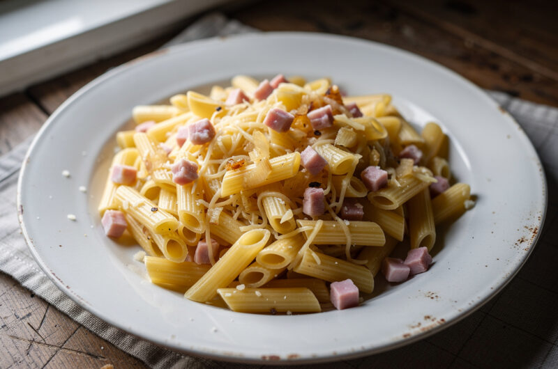 Macaroni met ham en kaas