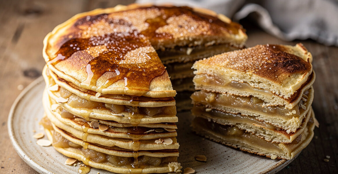 Pannenkoekentaart met appel en calvados