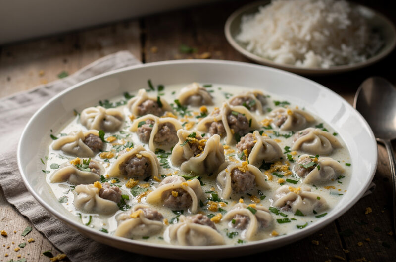 Shish barak in yoghurt met koriander